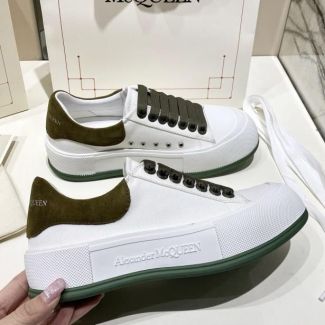 Alexander McQueen Low Top Casual Sneakers White Green
