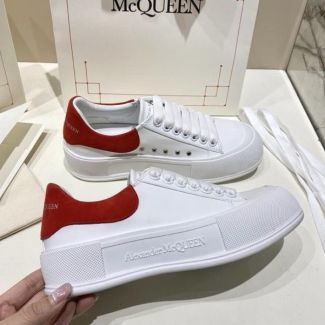 Alexander McQueen Low Top Casual Sneakers White Red