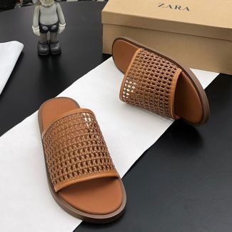 Zara Pam Slippers Brown