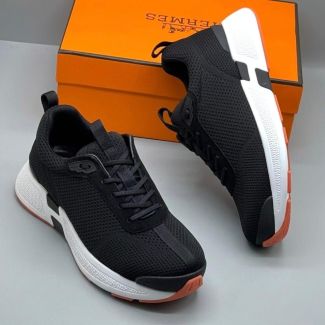 Hermes Casual Sneakers Black White