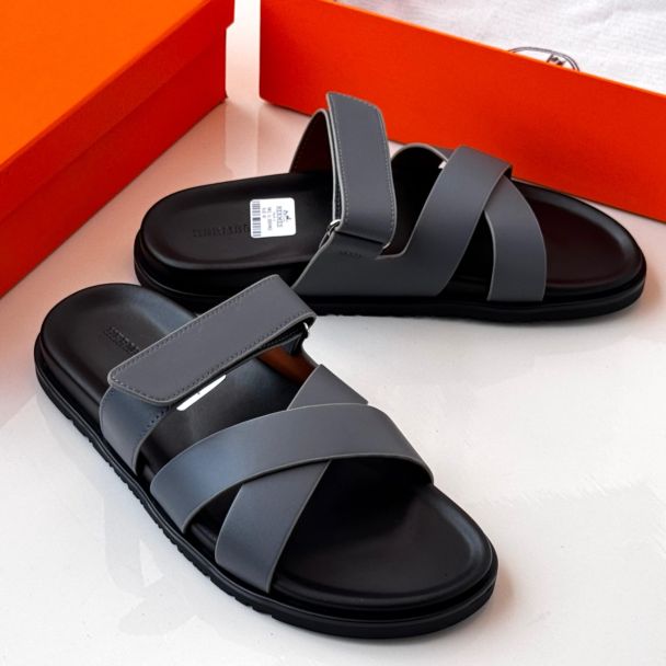 Hermes Slide Pam Slippers Gray