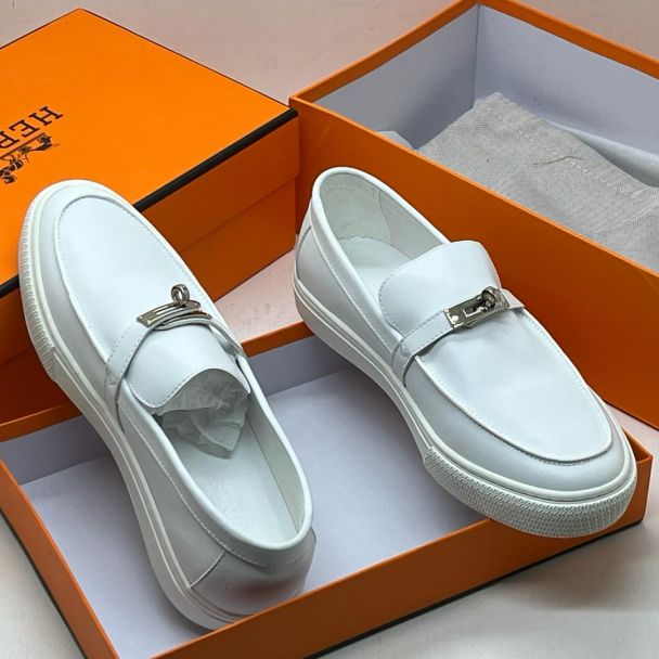 Hermes Men Shoe White