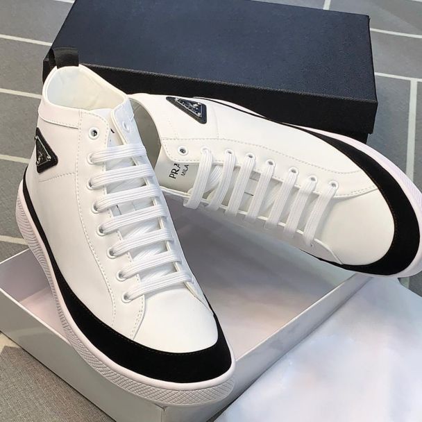 Prada Mid Top Casual Sneakers White