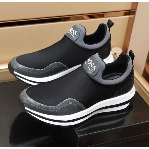 Hugo Boss Slip-On Casual Sneakers Gray Black