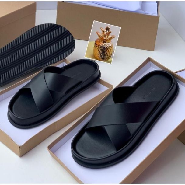 Zara Slide Pam Slippers Black
