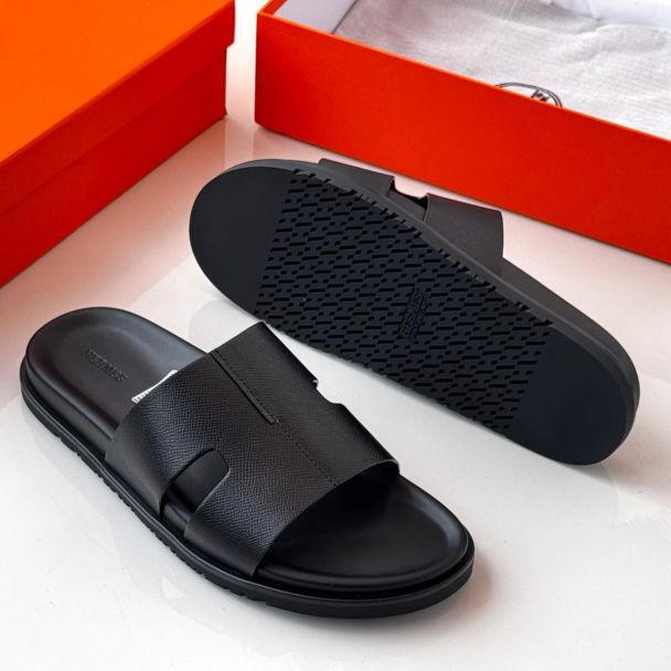 Hermes Slide Pam Slippers 025 Black
