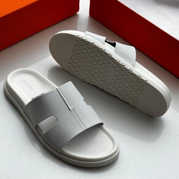 Hermes Slide Pam Slippers 025 White
