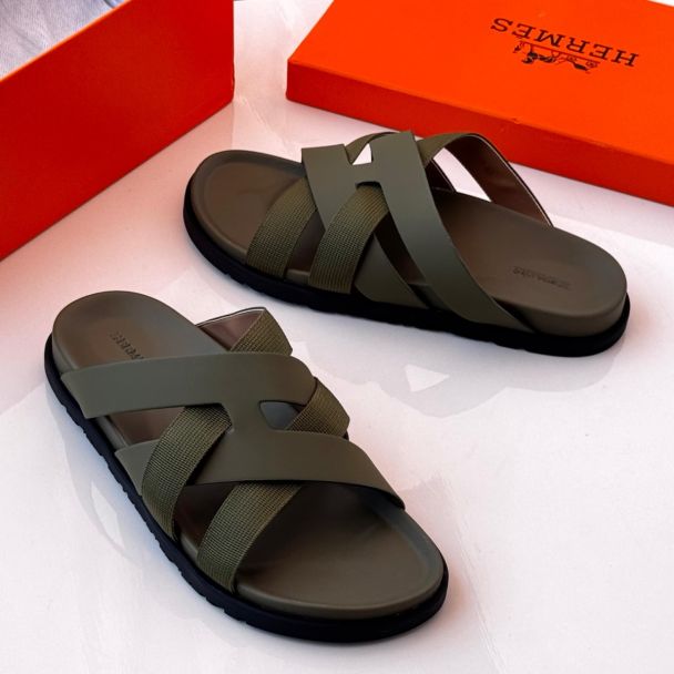 Hermes Slide Pam Slippers Army Green
