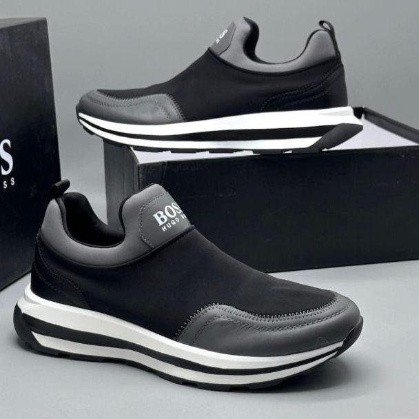 Hugo Boss Slip-On Sneakers Black Grey